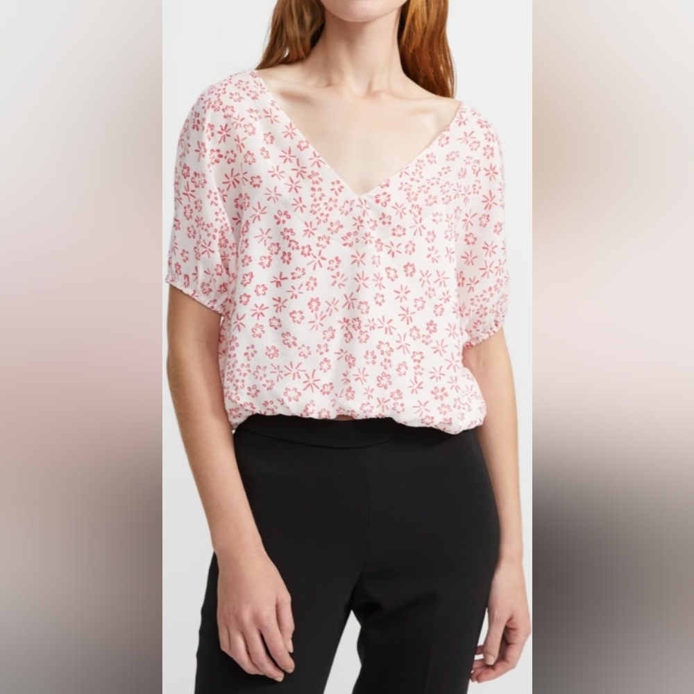 Theory Flower Print Balloon Top (P or XS, 0/00)